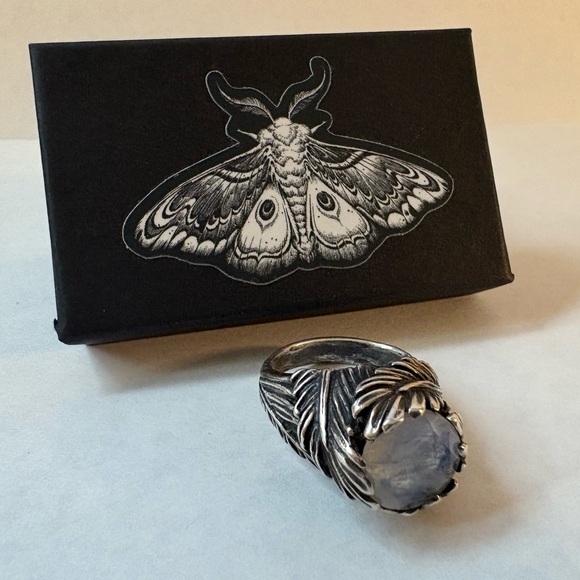 BloodMilk Jewels Swan Song Moonstone ring size 10 - Picture 2 of 5